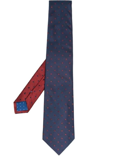 Shop Paul Smith Two-tone Silk Tie In Blue
