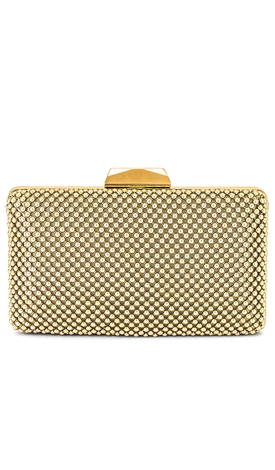 Shop Olga Berg Natasha Ball Mesh Clutch In Gold