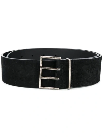 Shop Saint Laurent Large Buckle Belt In Black