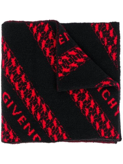 Shop Givenchy Intarsia-knit Scarf In Black