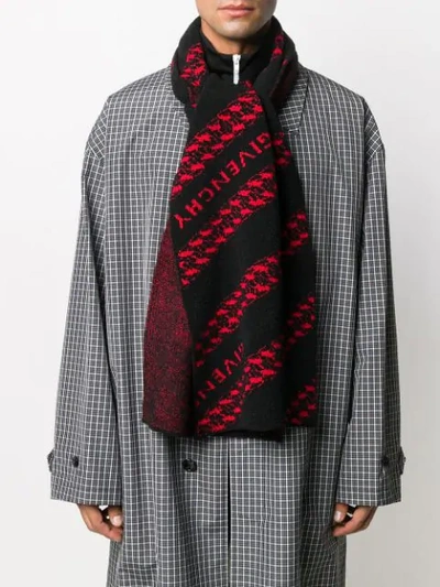 Shop Givenchy Intarsia-knit Scarf In Black