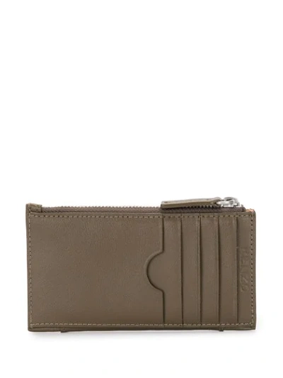 Shop Kenzo Logo Leather Cardholder In Green