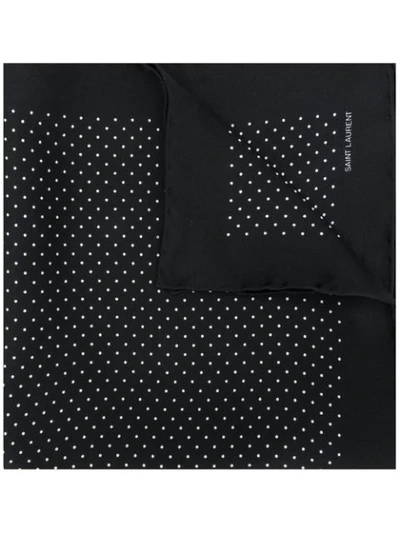 Shop Saint Laurent Polka-dot Pocket Handkerchief In Black