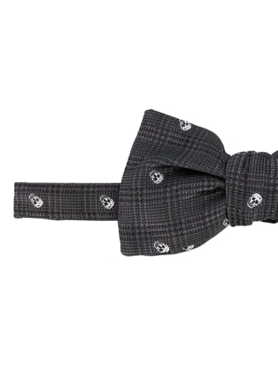 Shop Alexander Mcqueen Skull-embroidered Bow Tie In Grey
