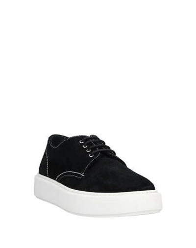 Low Brand Lace-up 30mm Low-top Sneakers In Black