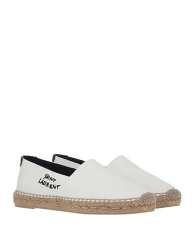 Shop Saint Laurent Man Espadrilles Ivory Size 9.5 Textile Fibers In White