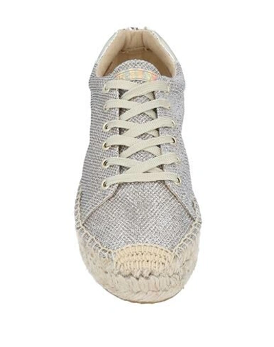 Shop Replay Woman Sneakers Platinum Size 6 Textile Fibers In Grey