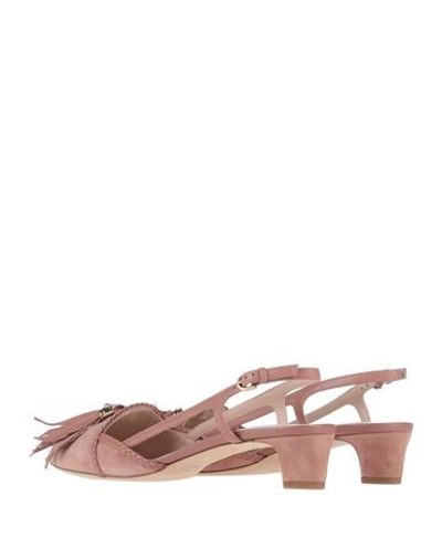 Shop Tod's Woman Pumps Pastel Pink Size 7 Soft Leather