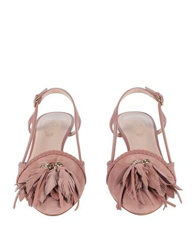 Shop Tod's Woman Pumps Pastel Pink Size 7 Soft Leather