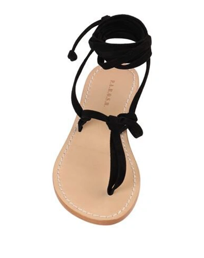 Shop P.a.r.o.s.h P. A.r. O.s. H. Woman Thong Sandal Black Size 6 Goat Skin