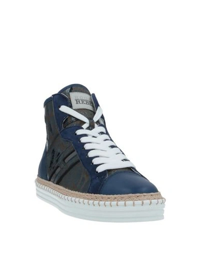 Shop Hogan Rebel Woman Sneakers Midnight Blue Size 5 Soft Leather