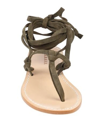P.a.r.o.s.h Toe Strap Sandals In Green