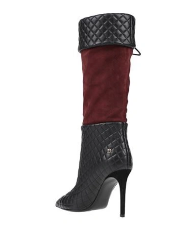 Shop Balmain Knee Boots In Maroon