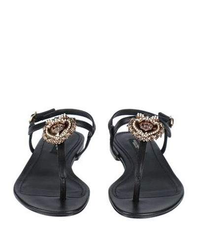 Shop Dolce & Gabbana Woman Thong Sandal Black Size 6.5 Soft Leather