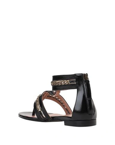 Shop Twinset Woman Thong Sandal Black Size 7 Soft Leather