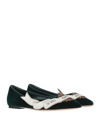 Shop Dolce & Gabbana Ballet Flats In Green