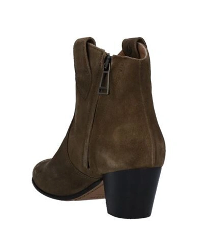 Shop Belstaff Woman Ankle Boots Khaki Size 7 Soft Leather In Beige