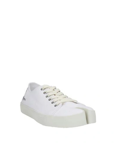 Maison Margiela Tabi Logo Canvas Low-top Sneakers In White