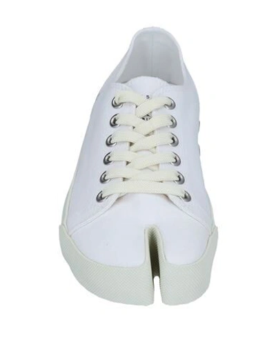 Maison Margiela Tabi Logo Canvas Low-top Sneakers In White