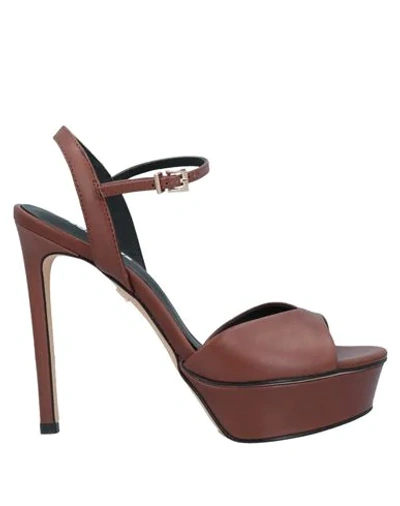 Shop Lola Cruz Woman Sandals Brown Size 10 Soft Leather