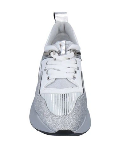 Shop Cesare Paciotti 4us Woman Sneakers Silver Size 5 Soft Leather, Textile Fibers