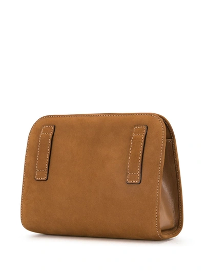 Pre-owned Ferragamo Gancini Chain Shoulder Bag In Brown