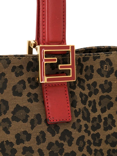 Pre-owned Fendi Leopard Print Tote Bag In Brown