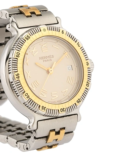 Pre-owned Hermes  Captain Nemo Quartz Watch In Silver