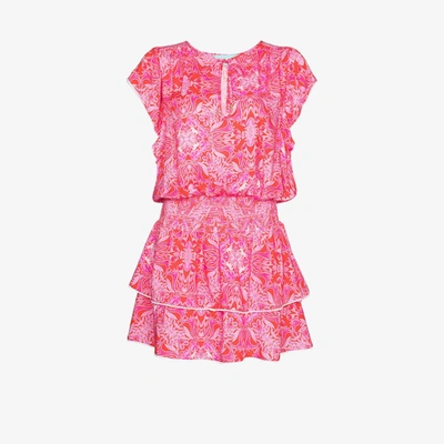 Shop Melissa Odabash O Keri Printed Mini Dress In Pink