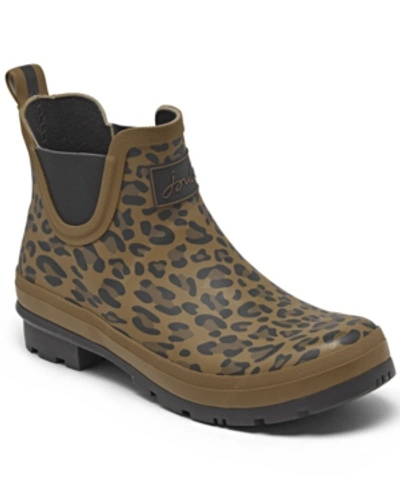 Shop Joules Women's Leopard Wellibobs Short Height Rain Boots From Finish Line In Tan Leopard