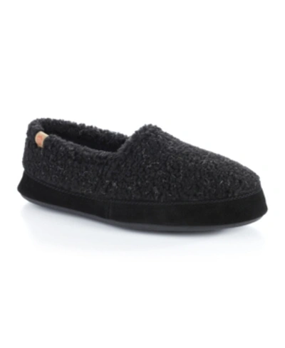 Shop Acorn Men's Moccasin Comfort Slip On Slippers In Black Berber