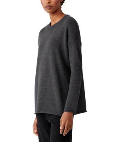 Shop Eileen Fisher Wool Sweater In Char