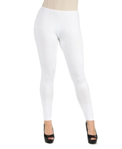 Shop 24seven Comfort Apparel Women's Stretch Ankle Length Leggings In White
