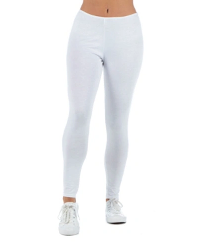 Shop 24seven Comfort Apparel Women's Ankle Length Stretch Leggings In White