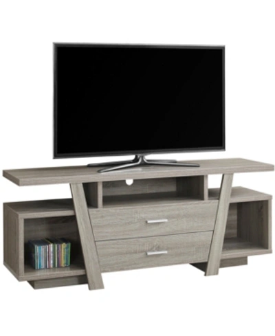 Monarch Specialties 60"l Tv Stand With 2 Drawers In Dark Taupe In Taupe