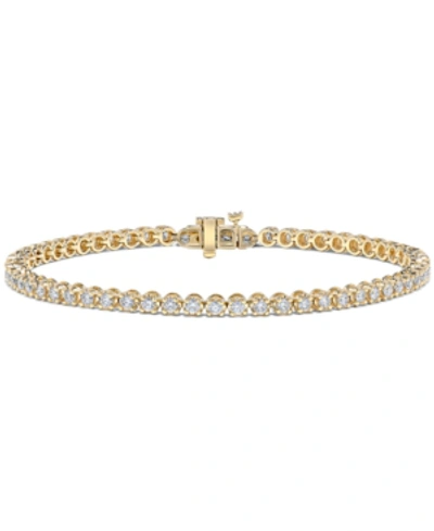 Shop Macy's Diamond Tennis Bracelet (2 Ct. T.w.) In 14k Gold In Yellow Gold