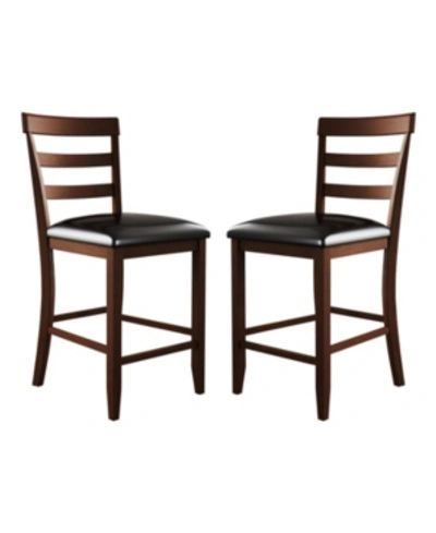 Shop Abbyson Living Helen Counter Stool, Set Of 2 In Dark Brown