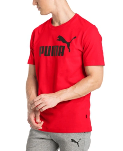 Shop Puma Men's Essential Logo T-shirt In Red