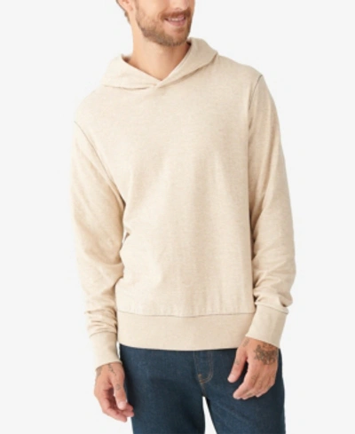 Shop Lucky Brand Men's Double Knit Hood Sweatshirt In Medium Beige