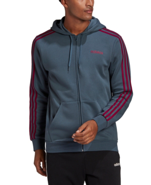 Adidas Originals Adidas Men's Essentials 3-stripes Fleece Zip Hoodie In  Legacy Blue/power Berry | ModeSens