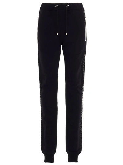 Shop Balmain Logo Band Trackpants In Black