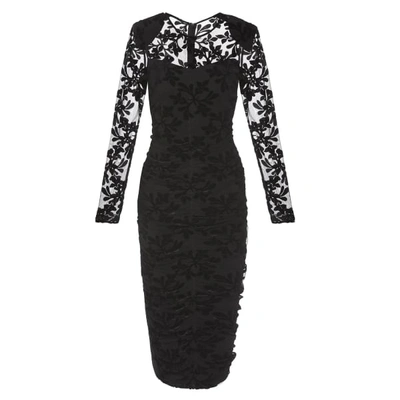 Shop Nissa Embroidered Tulle Bodycon Dress