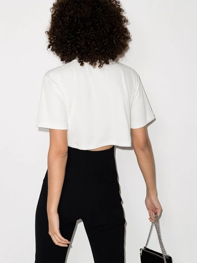 Shop Off-white Cropped Logo Print T-shirt In White