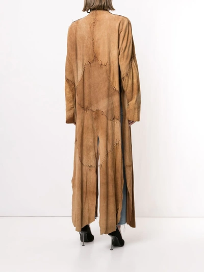 Pre-owned Saint Laurent Duster Long Coat In Brown