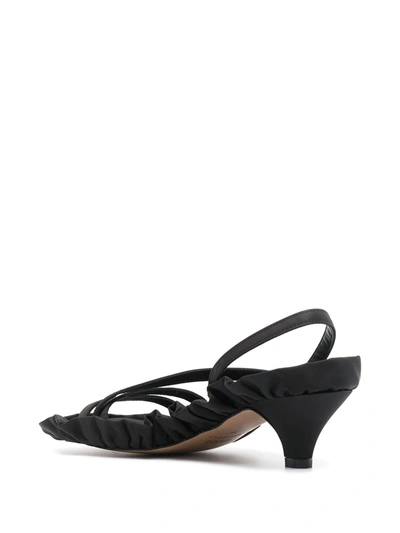 Shop Ganni Strappy Kitten-heel Sandals In Black