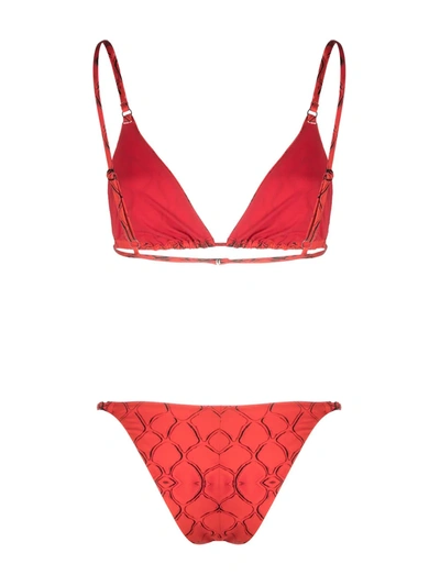Noire Swimwear Snake Tanning Bikini In Red