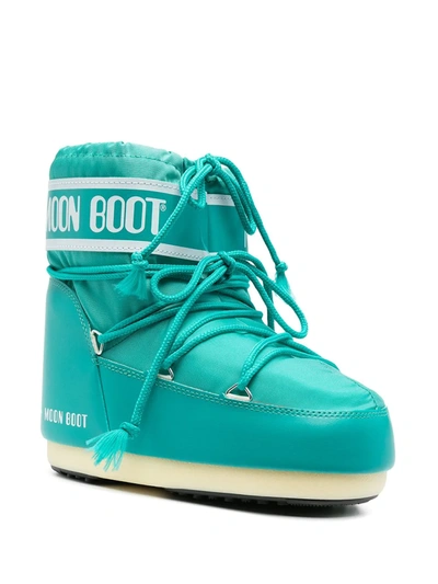 Shop Moon Boot Logo Print Lace-up Boots In Blue