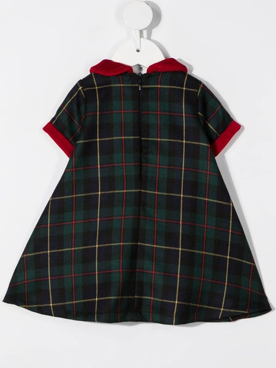 La Stupenderia Tartan Star-patch Dress In Green