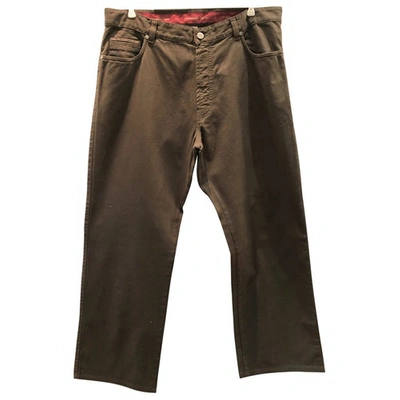 Pre-owned Ermenegildo Zegna Brown Cotton Trousers