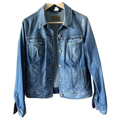 Pre-owned Levi's Blue Cotton Leather Jacket